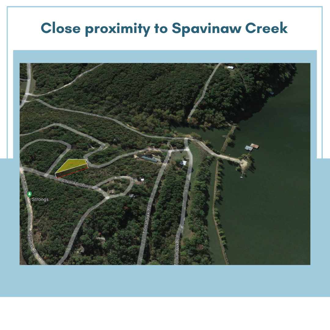 0.35 Acre overlooking view of Spavinaw Creek for your Dream House